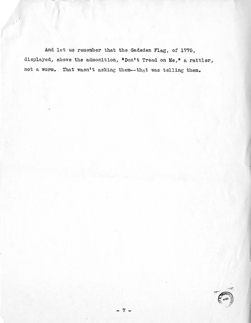 Draft of Speech of Senator Harry S. Truman to the National Aviation Forum