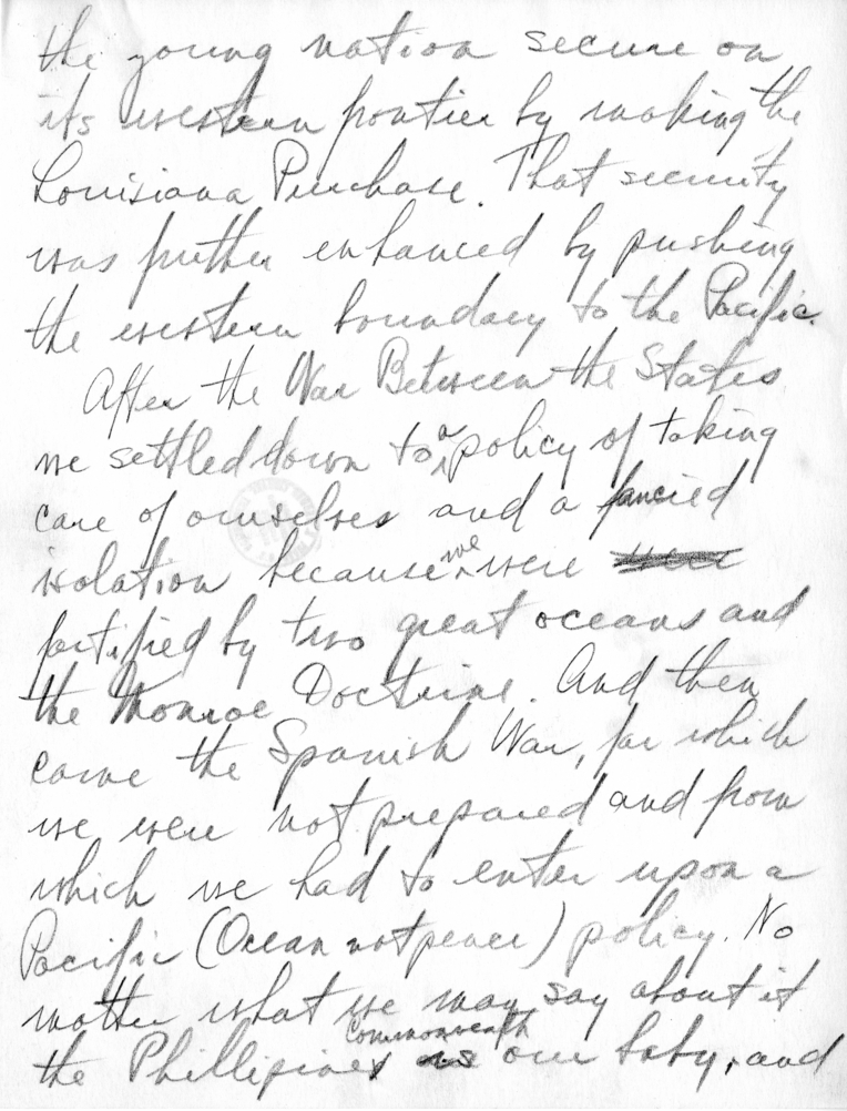 Draft Speech of Senator Harry S. Truman to the National Aviation Forum