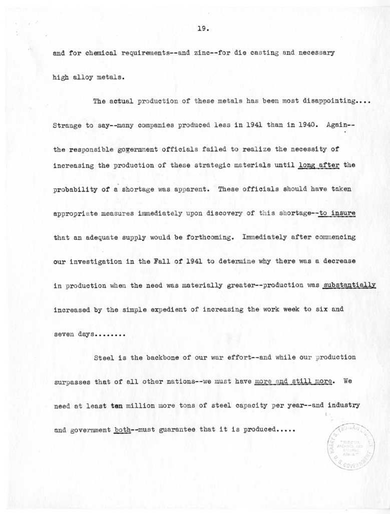 Speech of Senator Harry S. Truman at Philadelphia, Pennsylvania