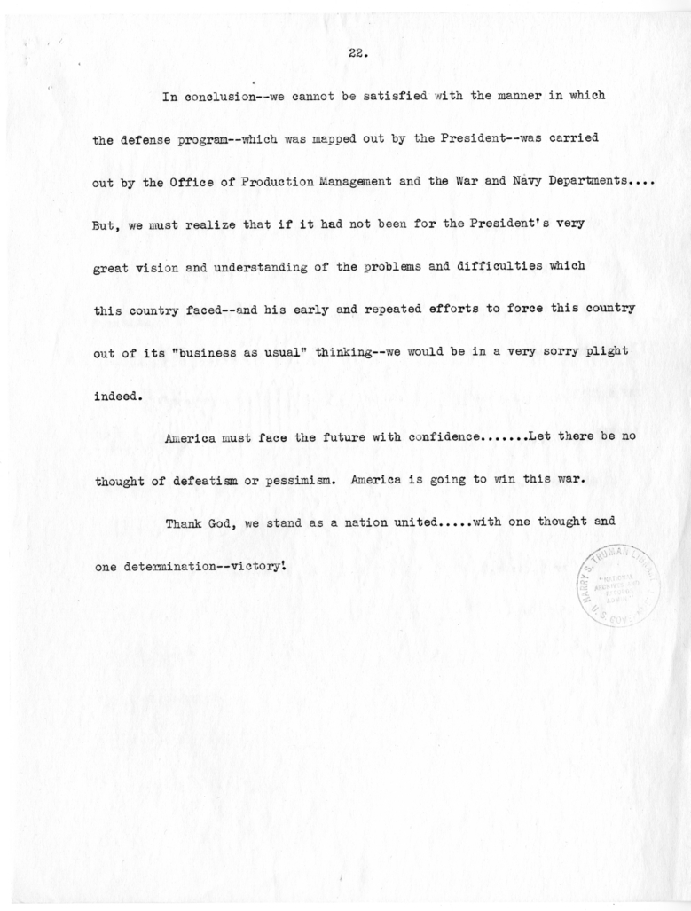 Speech of Senator Harry S. Truman at Philadelphia, Pennsylvania