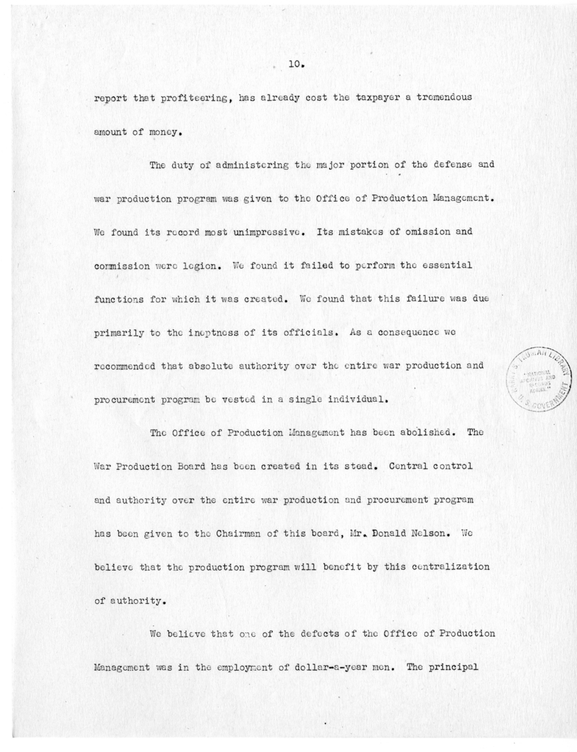 Draft Speech of Senator Harry S. Truman delivered at Philadelphia, Pennsylvania