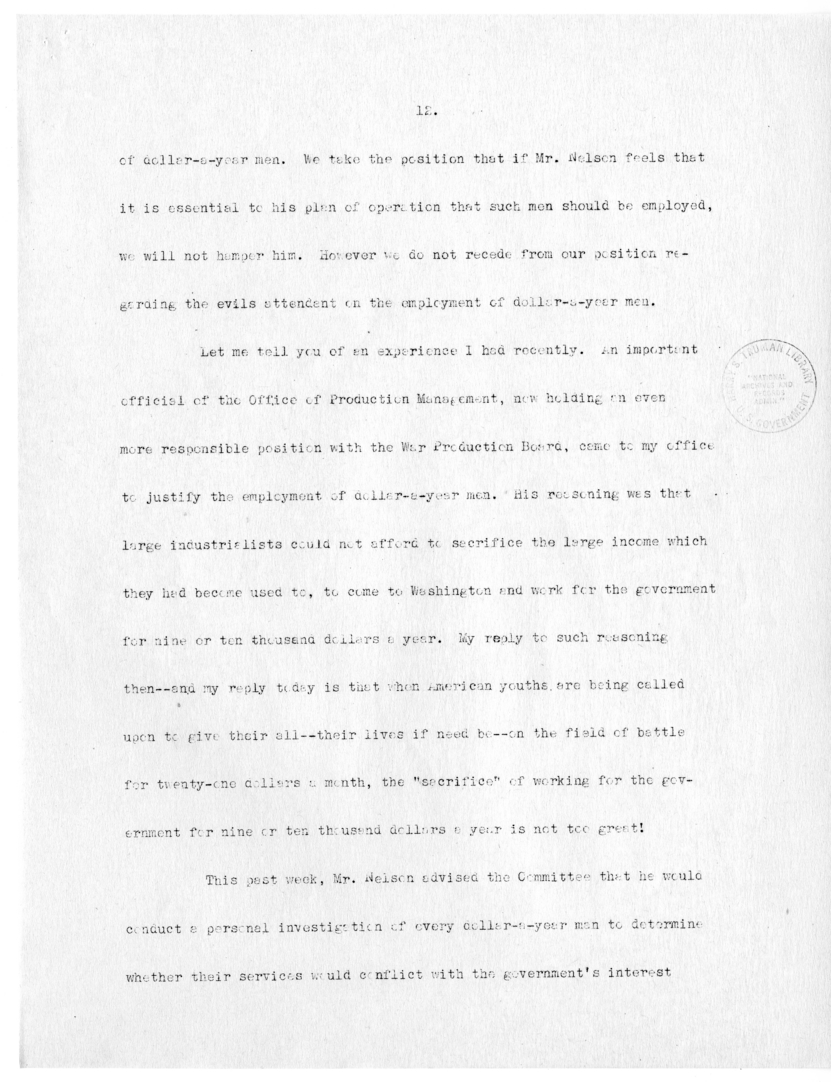 Draft Speech of Senator Harry S. Truman delivered at Philadelphia, Pennsylvania