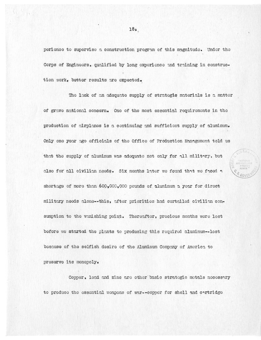 Draft Speech of Senator Harry S. Truman delivered at Philadelphia, Pennsylvania