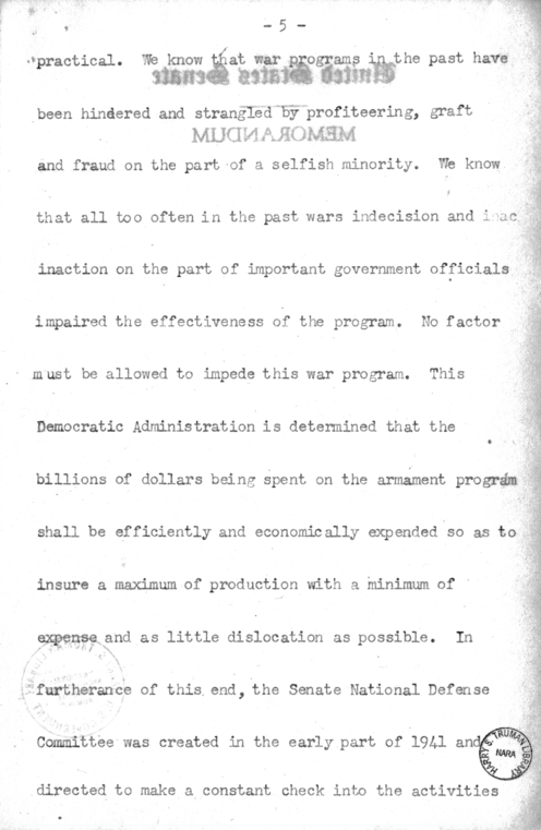 Speech of Senator Harry S. Truman at St. Louis, Missouri