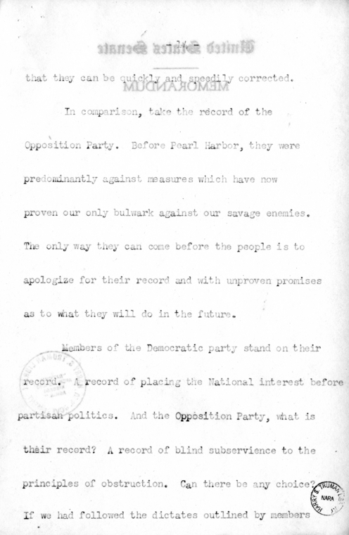 Speech of Senator Harry S. Truman at St. Louis, Missouri