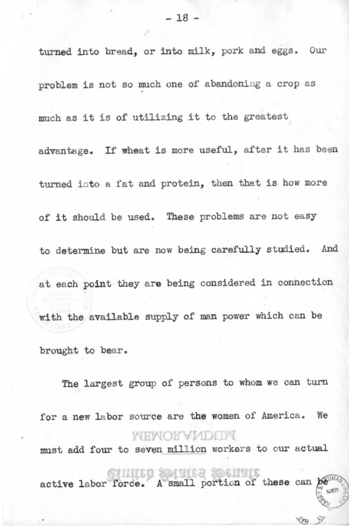 Campaign Speech of Senator Harry S. Truman