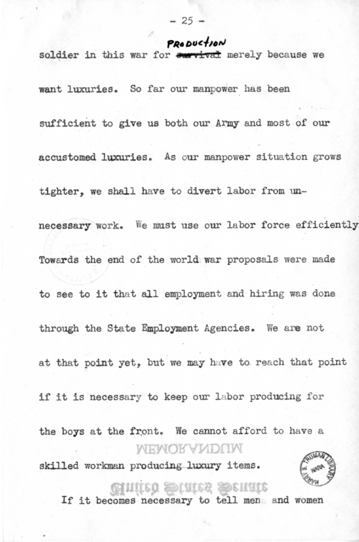 Campaign Speech of Senator Harry S. Truman