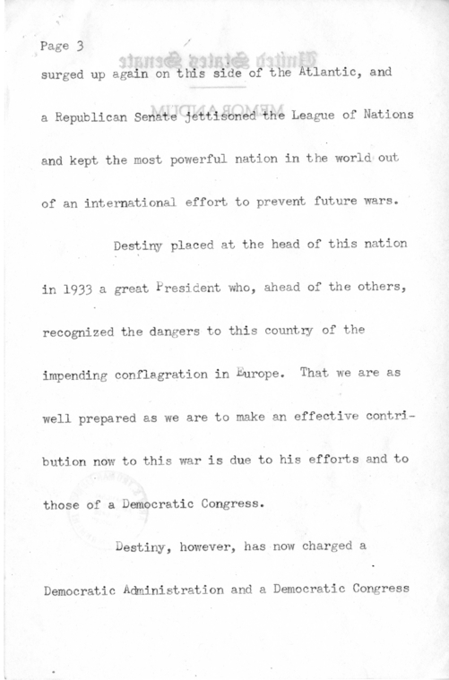 Speech of Senator Harry S. Truman in the 2nd Congressional District of Illinois