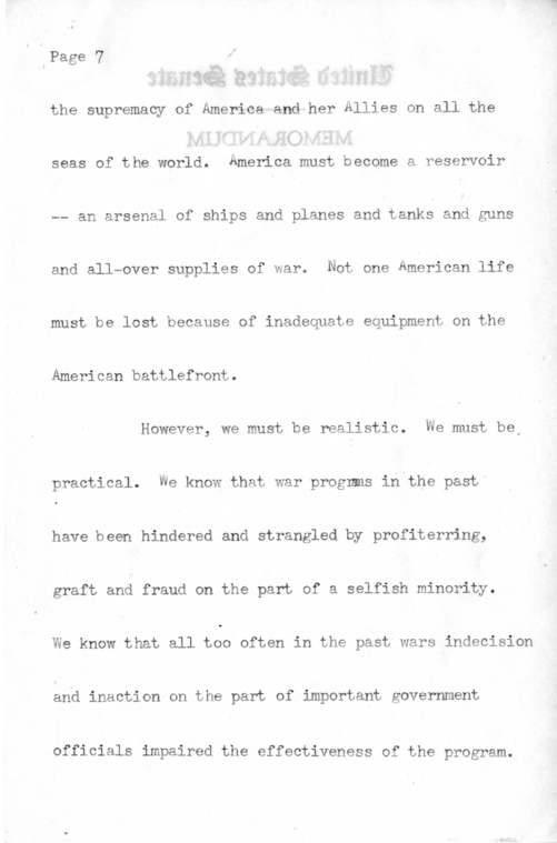 Speech of Senator Harry S. Truman in the 2nd Congressional District of Illinois