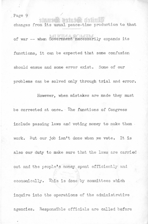 Speech of Senator Harry S. Truman in the 2nd Congressional District of Illinois