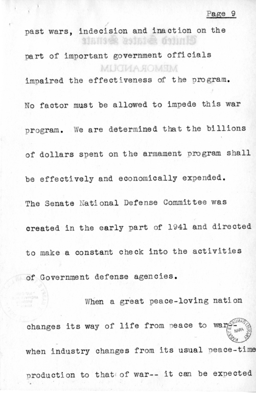 Speech of Senator Harry S. Truman at Jackson County, Missouri