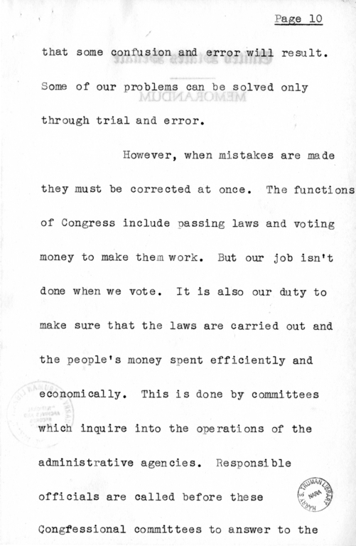 Speech of Senator Harry S. Truman at Jackson County, Missouri