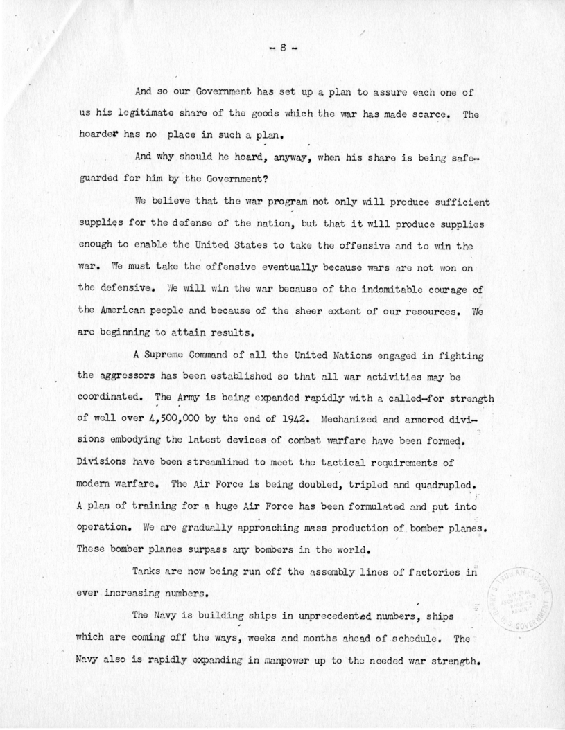 Speech of Senator Harry S. Truman at Jackson County, Missouri