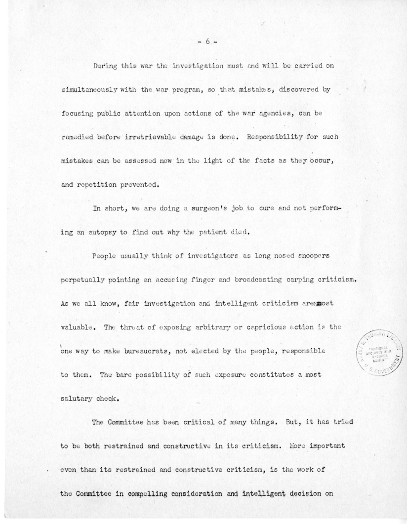 Speech of Senator Harry S. Truman Before the Annual Meeting of the Mississippi Valley Flood Control Association at New Orleans, Louisiana