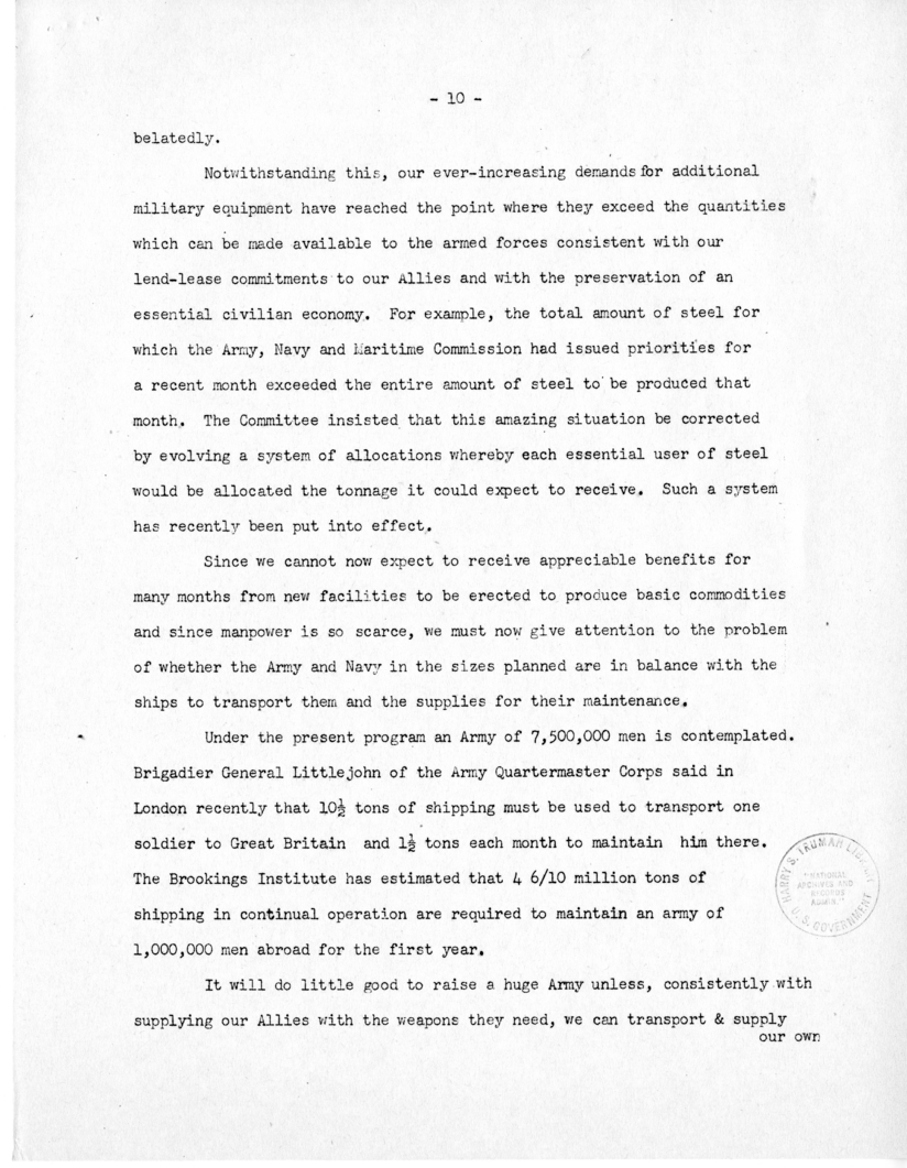 Speech of Senator Harry S. Truman Before the Annual Meeting of the Mississippi Valley Flood Control Association at New Orleans, Louisiana