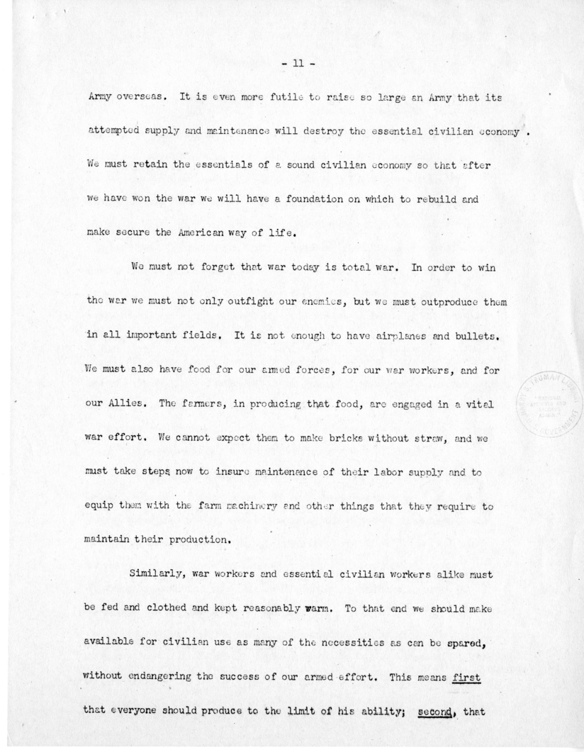 Speech of Senator Harry S. Truman Before the Annual Meeting of the Mississippi Valley Flood Control Association at New Orleans, Louisiana