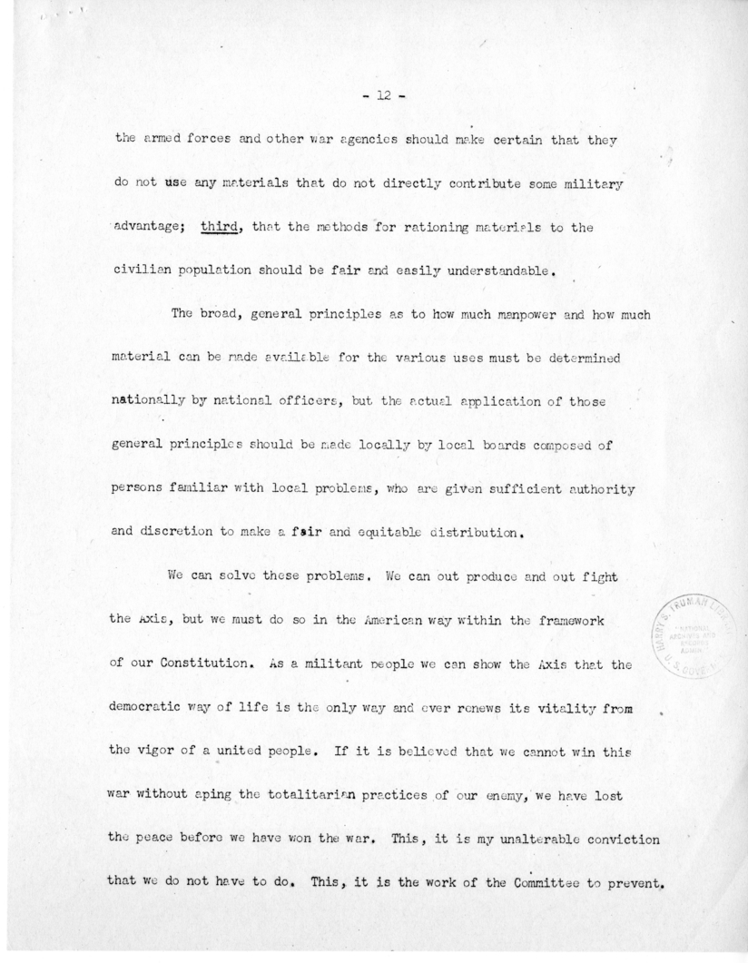 Speech of Senator Harry S. Truman Before the Annual Meeting of the Mississippi Valley Flood Control Association at New Orleans, Louisiana