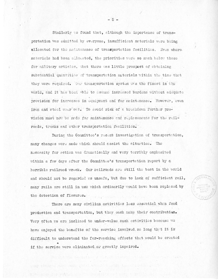 Speech of Senator Harry S. Truman at New York, New York