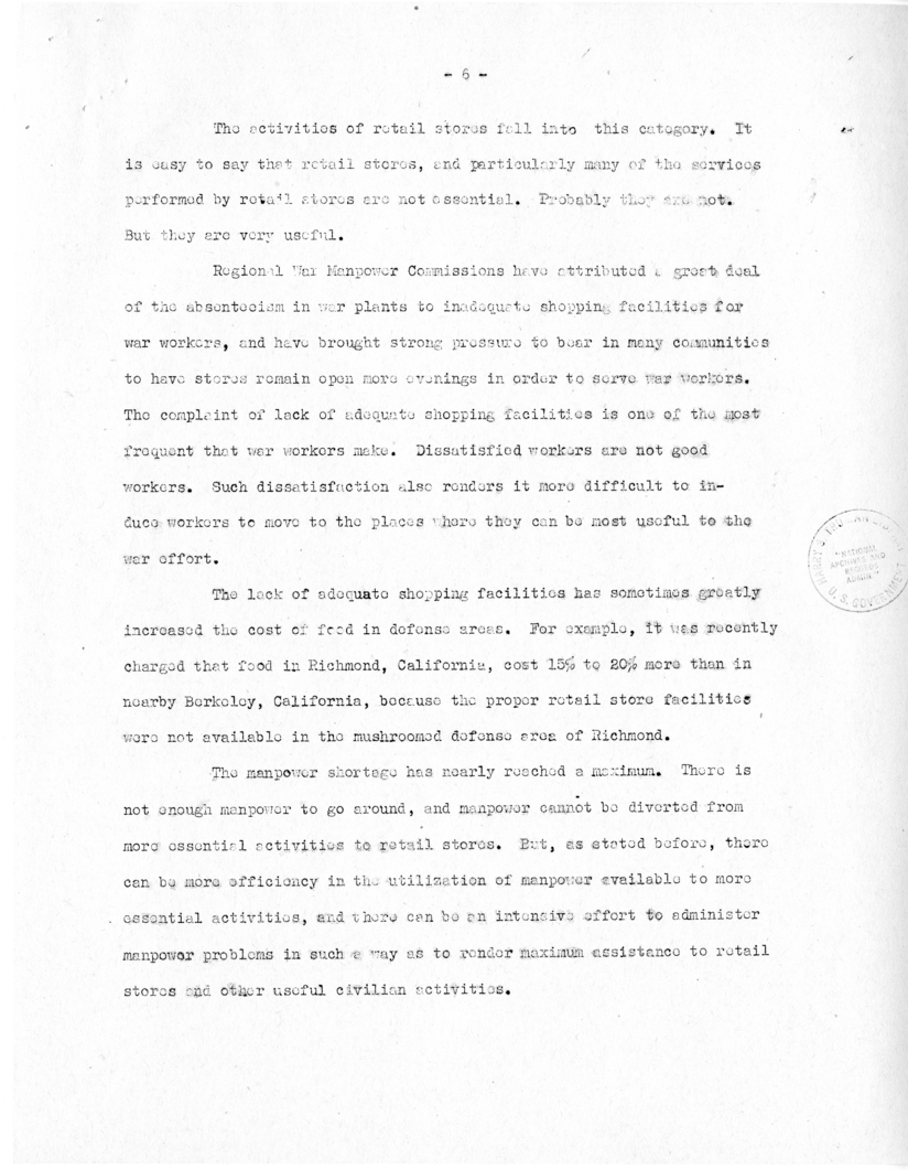 Speech of Senator Harry S. Truman at New York, New York