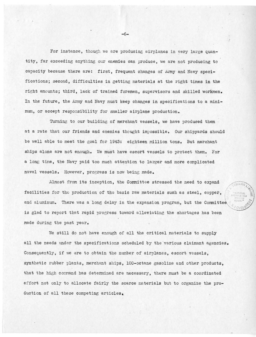 Speech of Senator Harry S. Truman at Newark, New Jersey