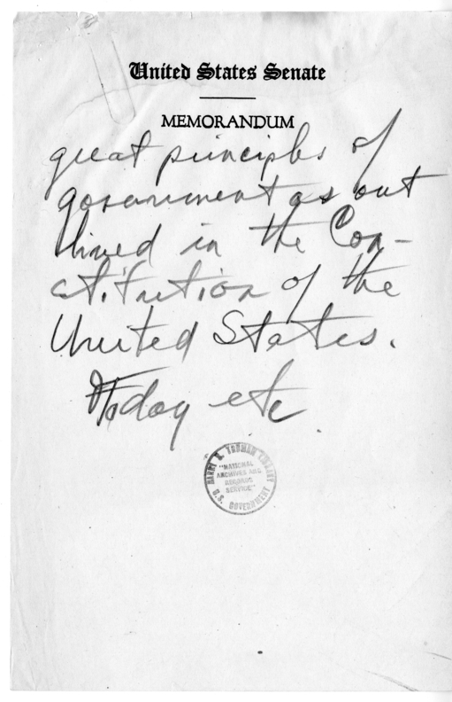 Draft Speech of Senator Harry S. Truman to the Chamber of Commerce, Cleveland, Ohio