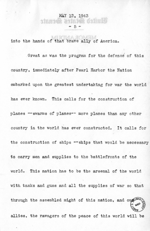 Speech of Senator Harry S. Truman Before the Southern Supply & Machinery Distributors at Cincinnati, Ohio