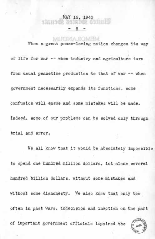 Speech of Senator Harry S. Truman Before the Southern Supply & Machinery Distributors at Cincinnati, Ohio