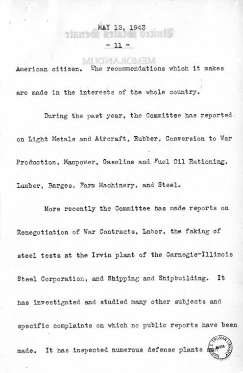 Speech of Senator Harry S. Truman Before the Southern Supply & Machinery Distributors at Cincinnati, Ohio