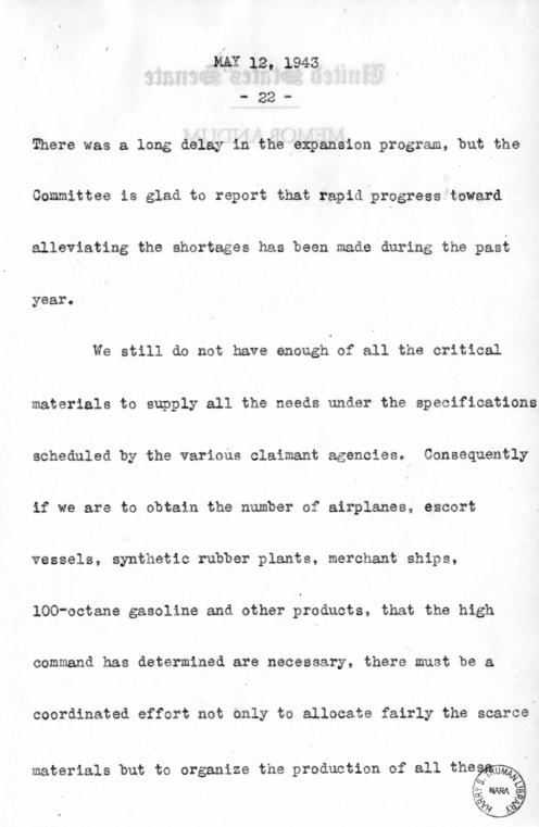 Speech of Senator Harry S. Truman Before the Southern Supply & Machinery Distributors at Cincinnati, Ohio