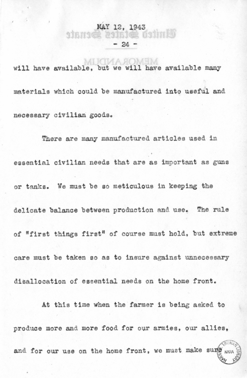 Speech of Senator Harry S. Truman Before the Southern Supply & Machinery Distributors at Cincinnati, Ohio