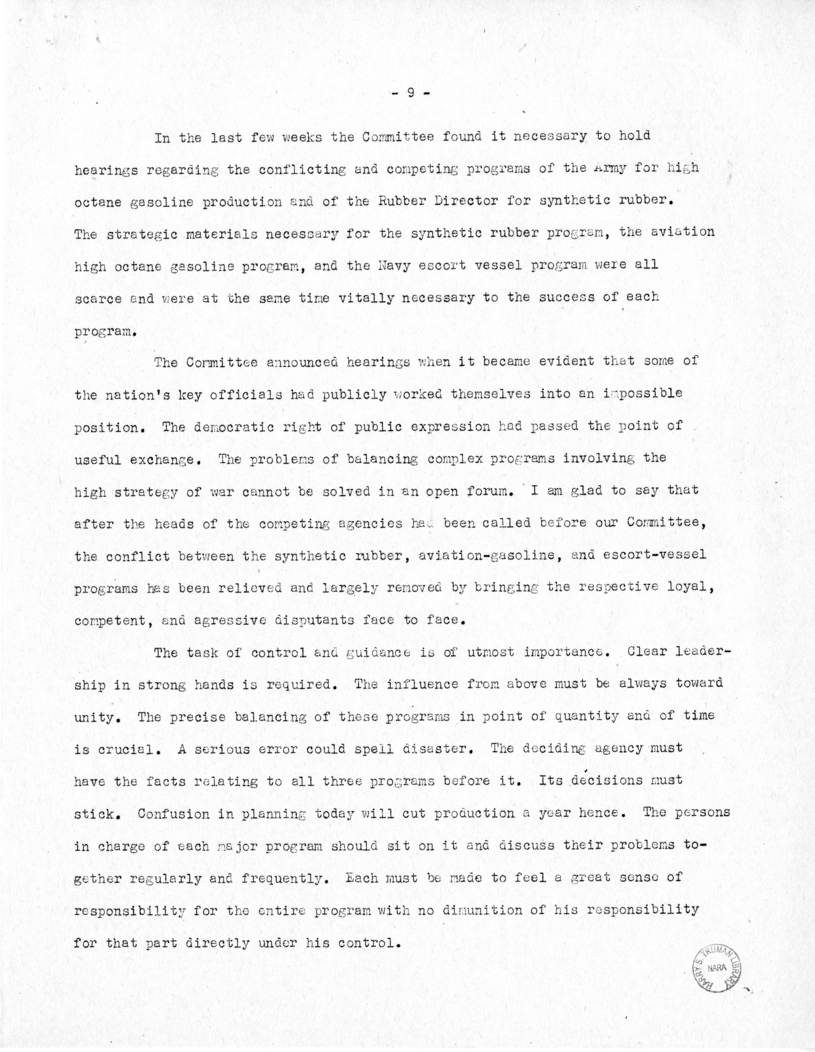 Speech of Senator Harry S. Truman Before the Meeting of the Executives' Club of Chicago at Chicago, Illinois