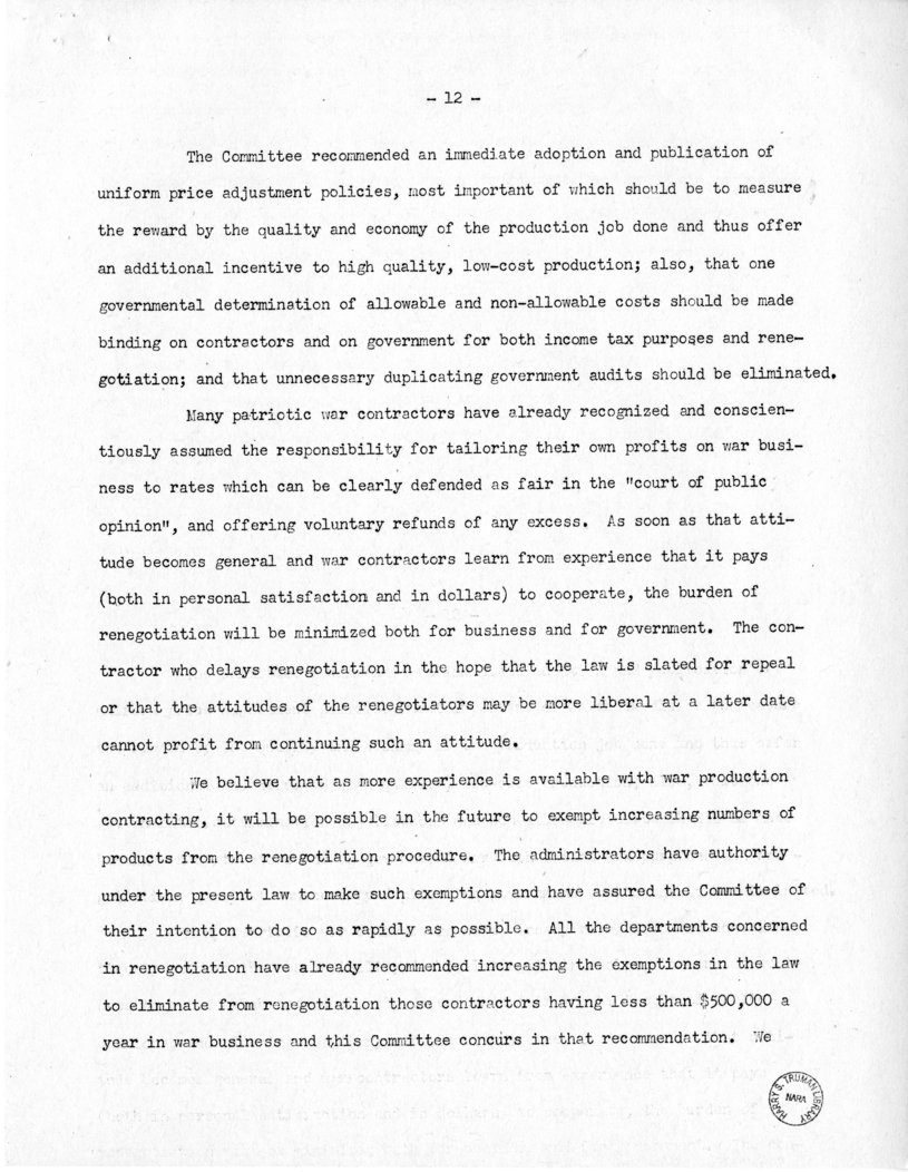 Speech of Senator Harry S. Truman Before the Meeting of the Executives' Club of Chicago at Chicago, Illinois