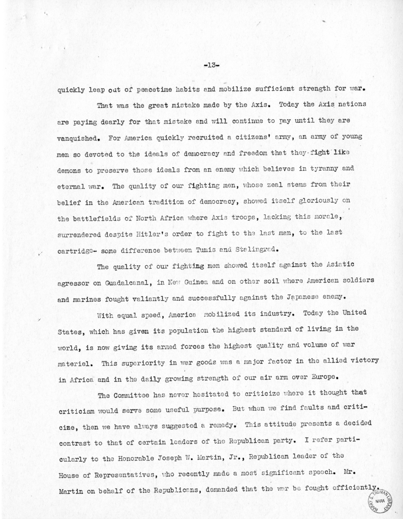 Speech of Senator Harry S. Truman at Oklahoma City, Oklahoma