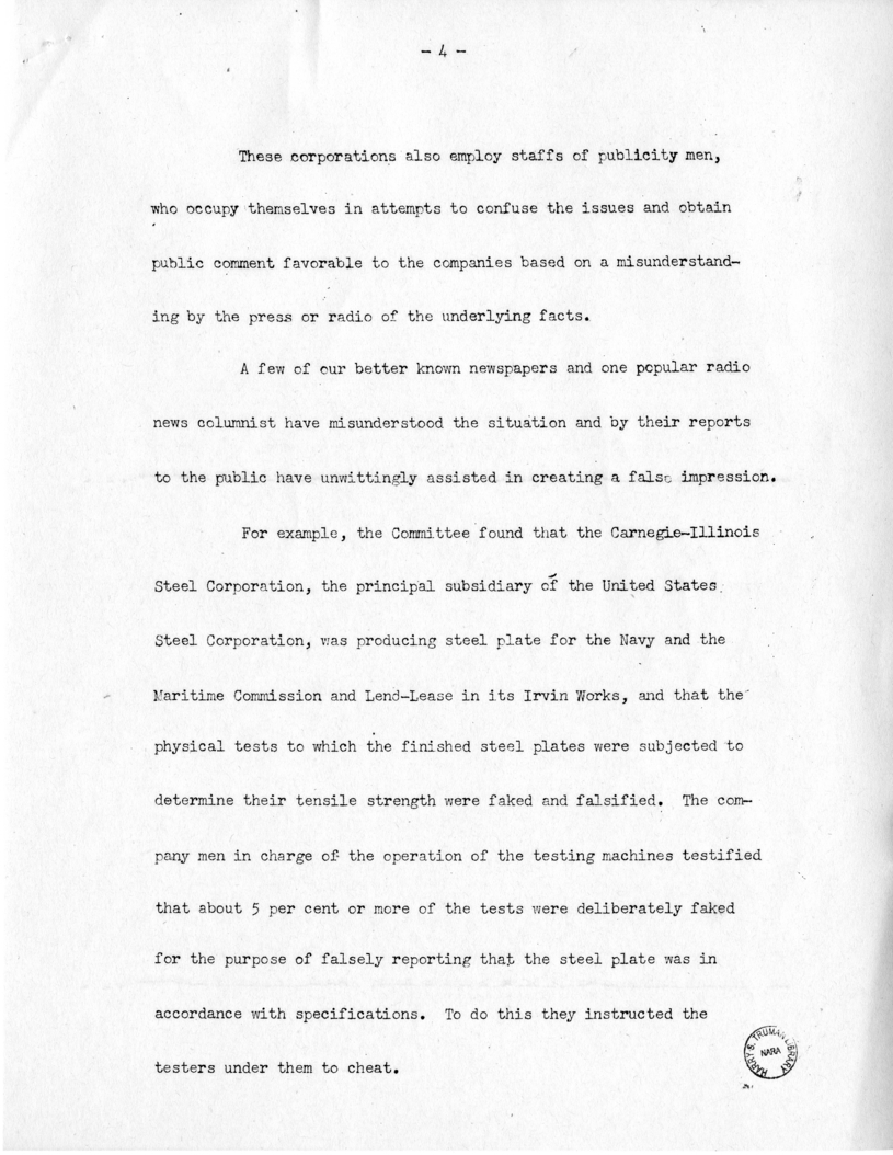 Speech of Senator Harry S. Truman at Shenandoah, Iowa