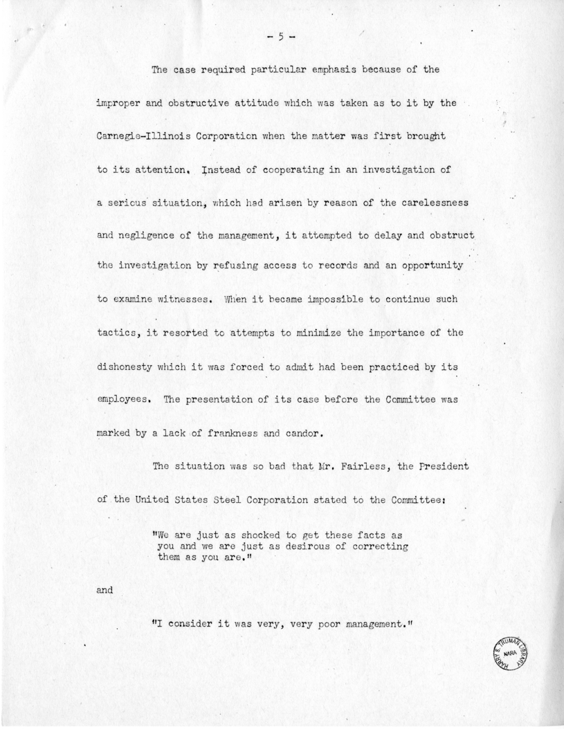 Speech of Senator Harry S. Truman at Shenandoah, Iowa