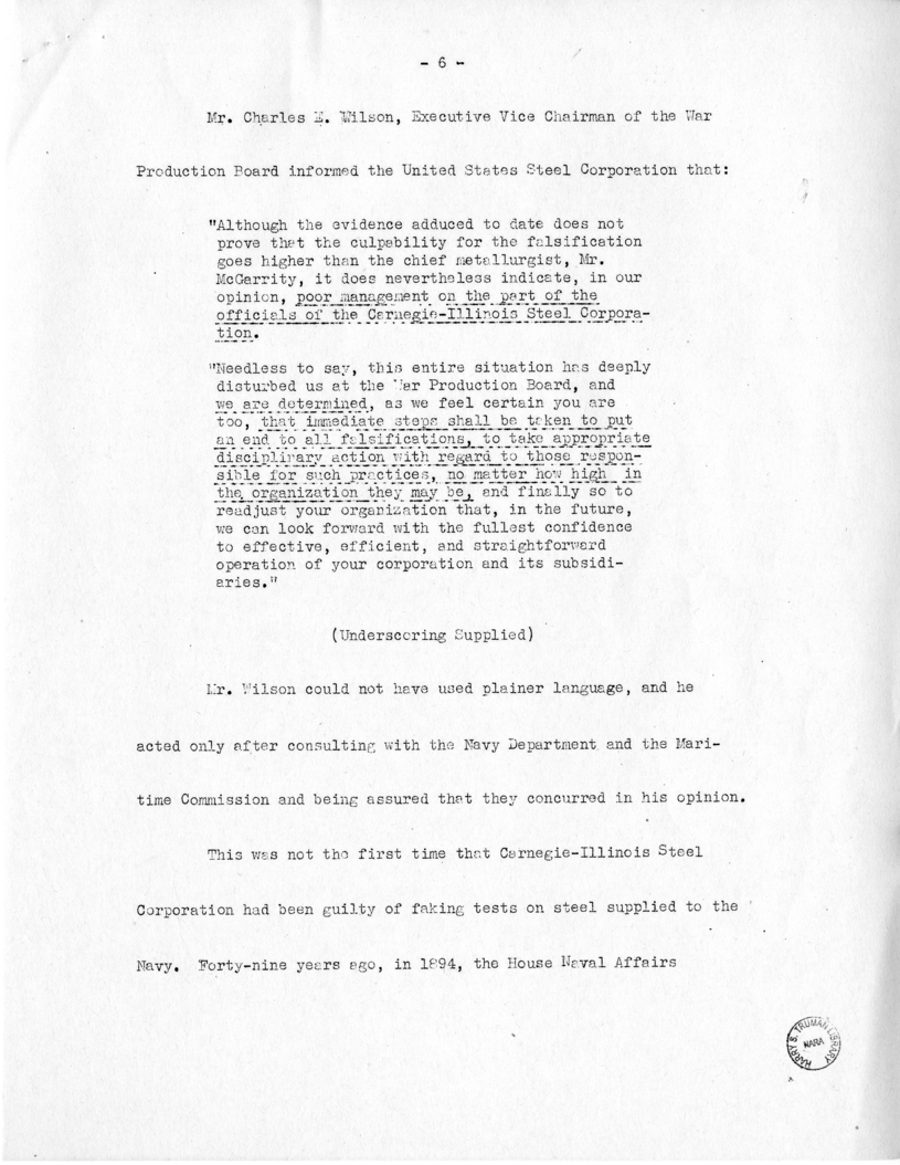 Speech of Senator Harry S. Truman at Shenandoah, Iowa