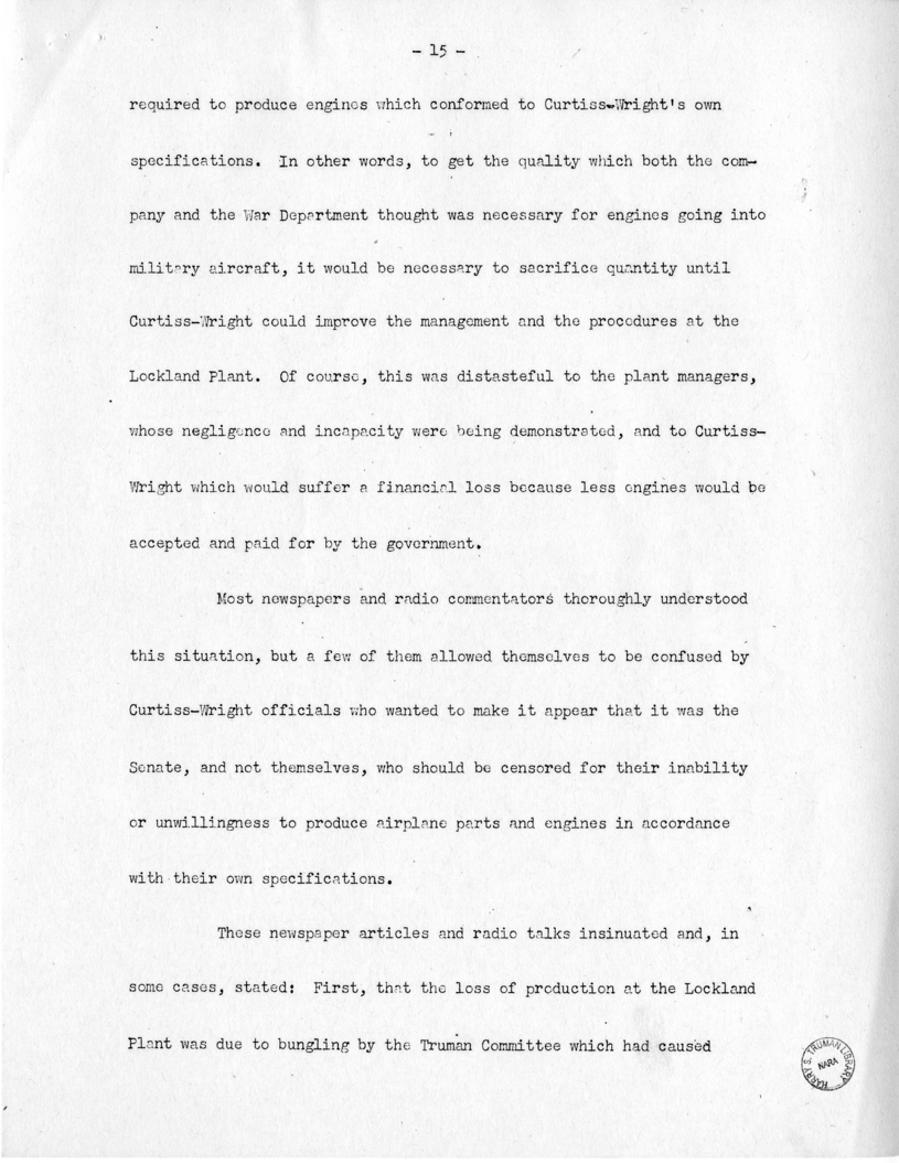 Speech of Senator Harry S. Truman at Shenandoah, Iowa