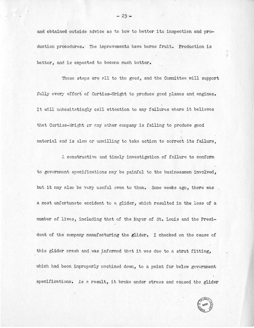 Speech of Senator Harry S. Truman at Shenandoah, Iowa