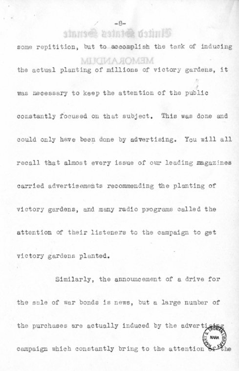 Speech of Senator Harry S. Truman at Chicago, Illinois