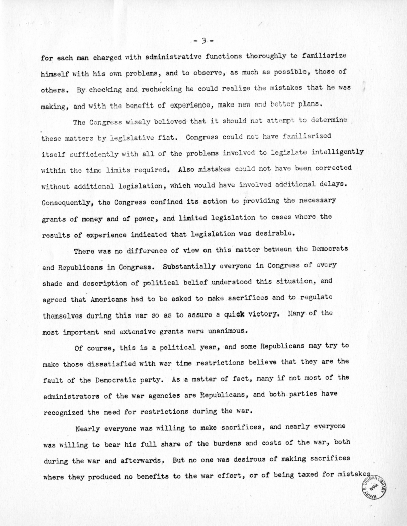 Speech of Senator Harry S. Truman Before the Federal Bar Association at Chicago, Illinois