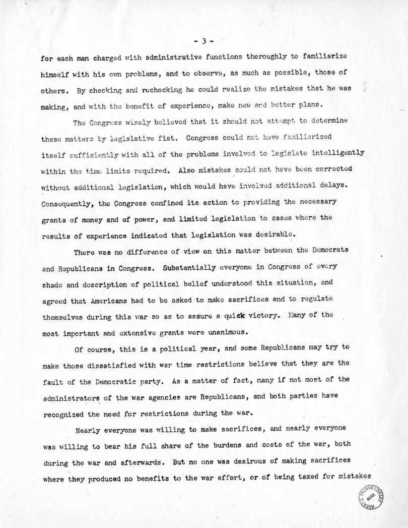 Speech of Senator Harry S. Truman Before the Federal Bar Association at Chicago, Illinois