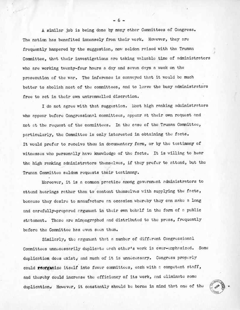 Speech of Senator Harry S. Truman Before the Federal Bar Association at Chicago, Illinois