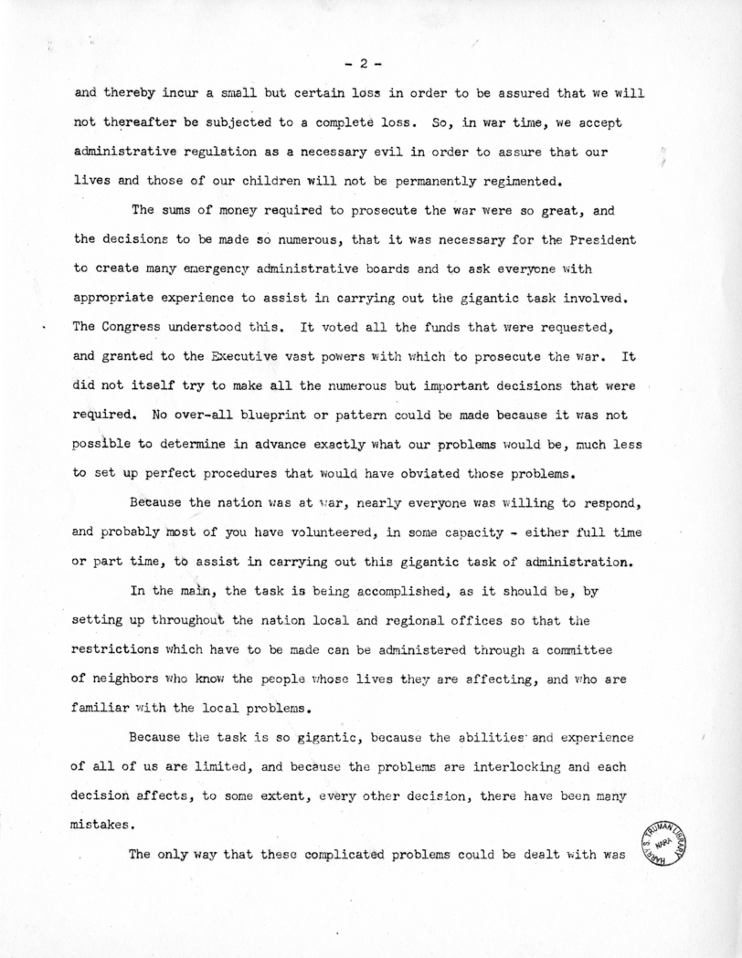 Speech of Senator Harry S. Truman Before the Meeting of the National Association of Accident and Health Underwriters at St. Louis, Missouri