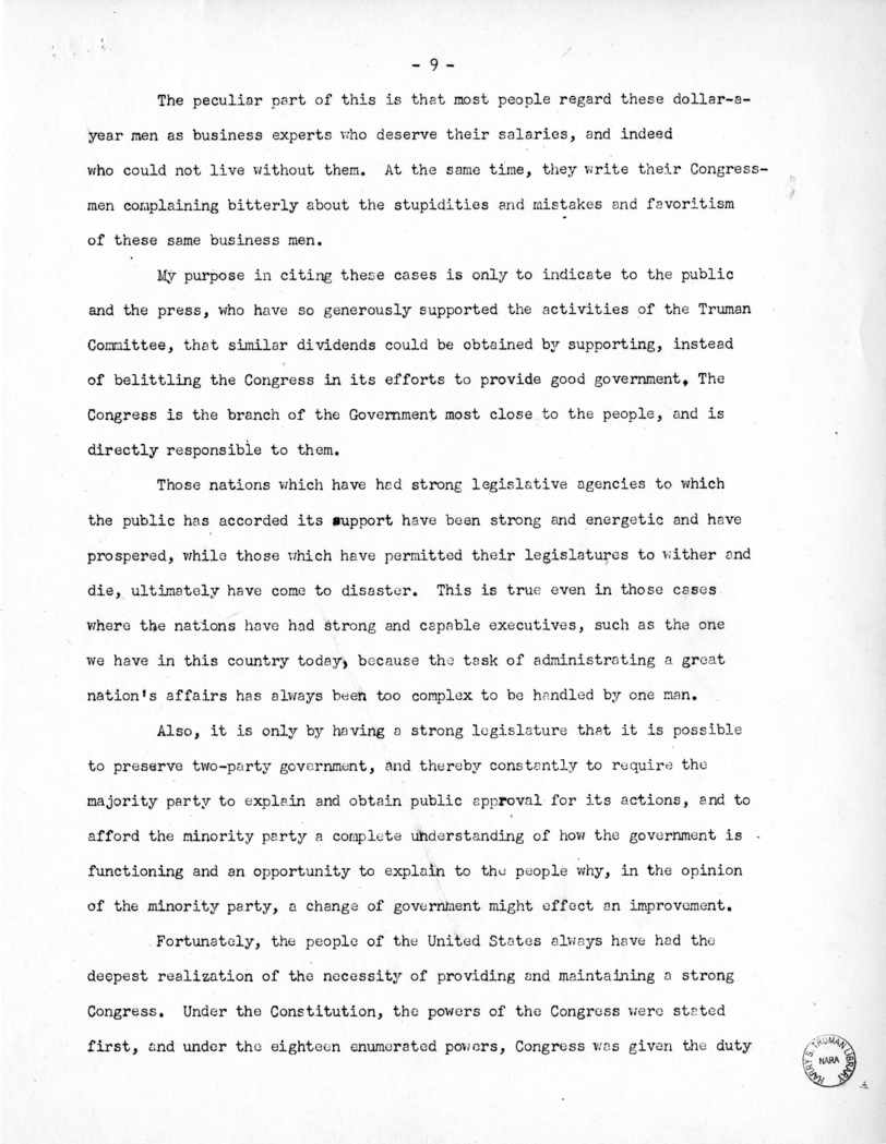 Speech of Senator Harry S. Truman Before the Meeting of the National Association of Accident and Health Underwriters at St. Louis, Missouri