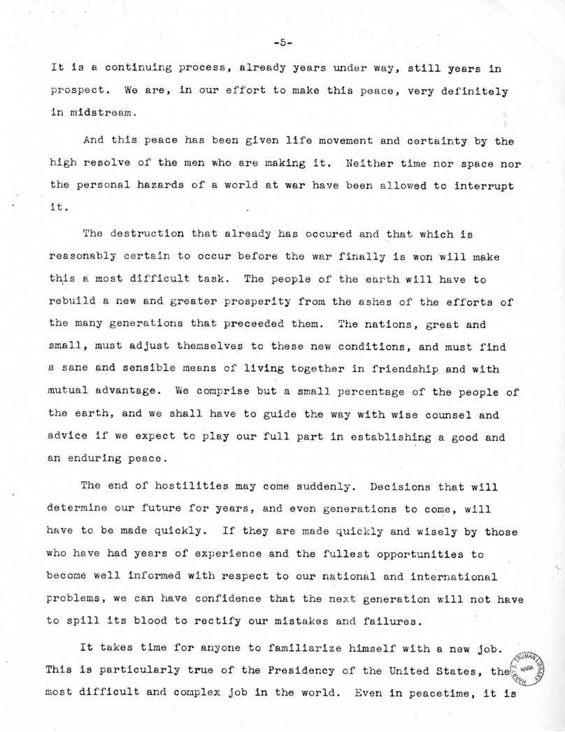 Speech of Vice Presidential Candidate Harry S. Truman at Lamar, Missouri