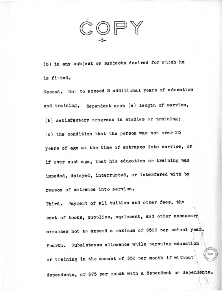 Draft Speech of Senator Harry S. Truman