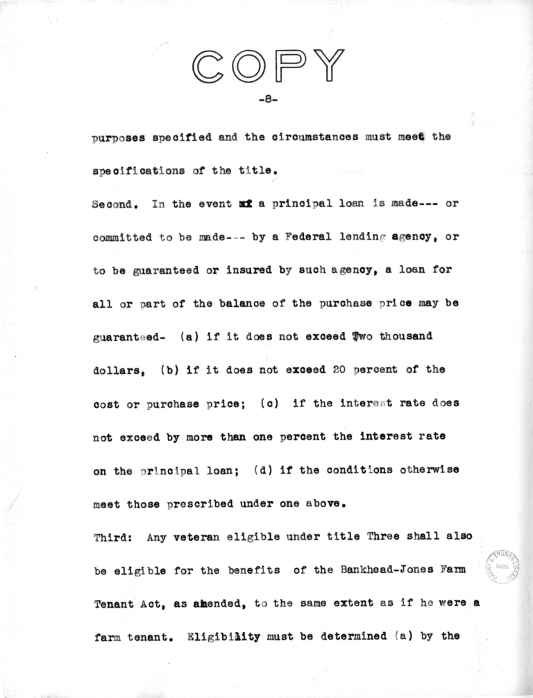 Draft Speech of Senator Harry S. Truman