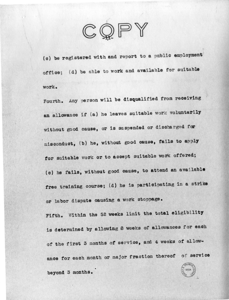 Draft Speech of Senator Harry S. Truman