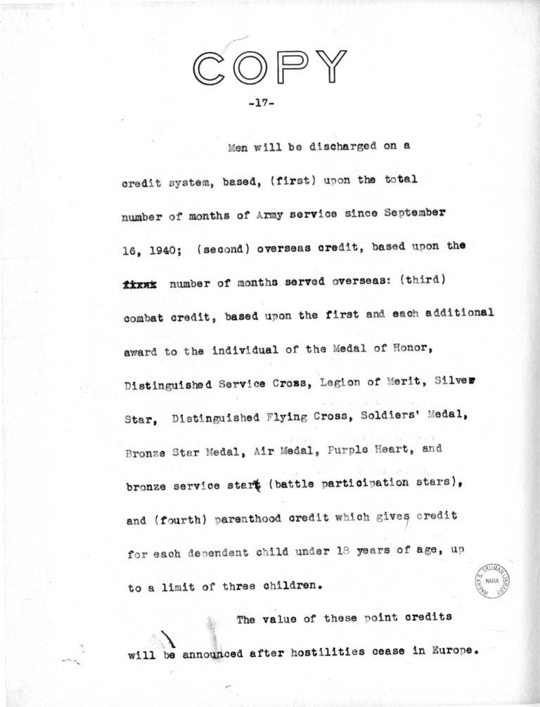 Draft Speech of Senator Harry S. Truman