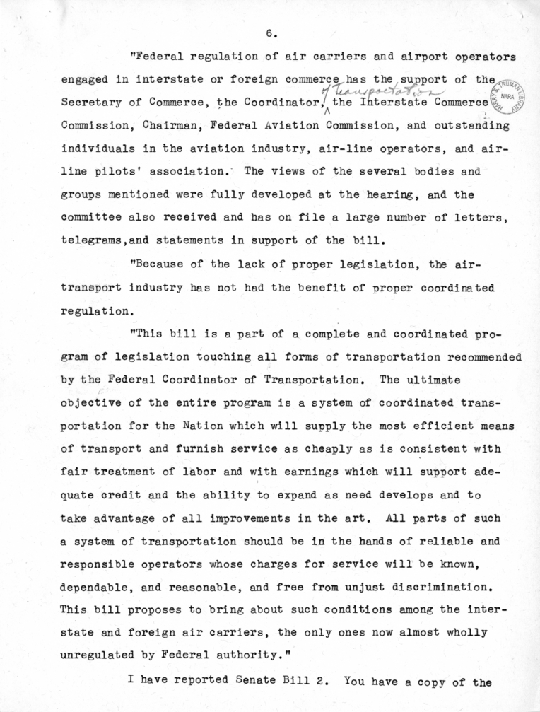 Draft Speech of Senator Harry S. Truman